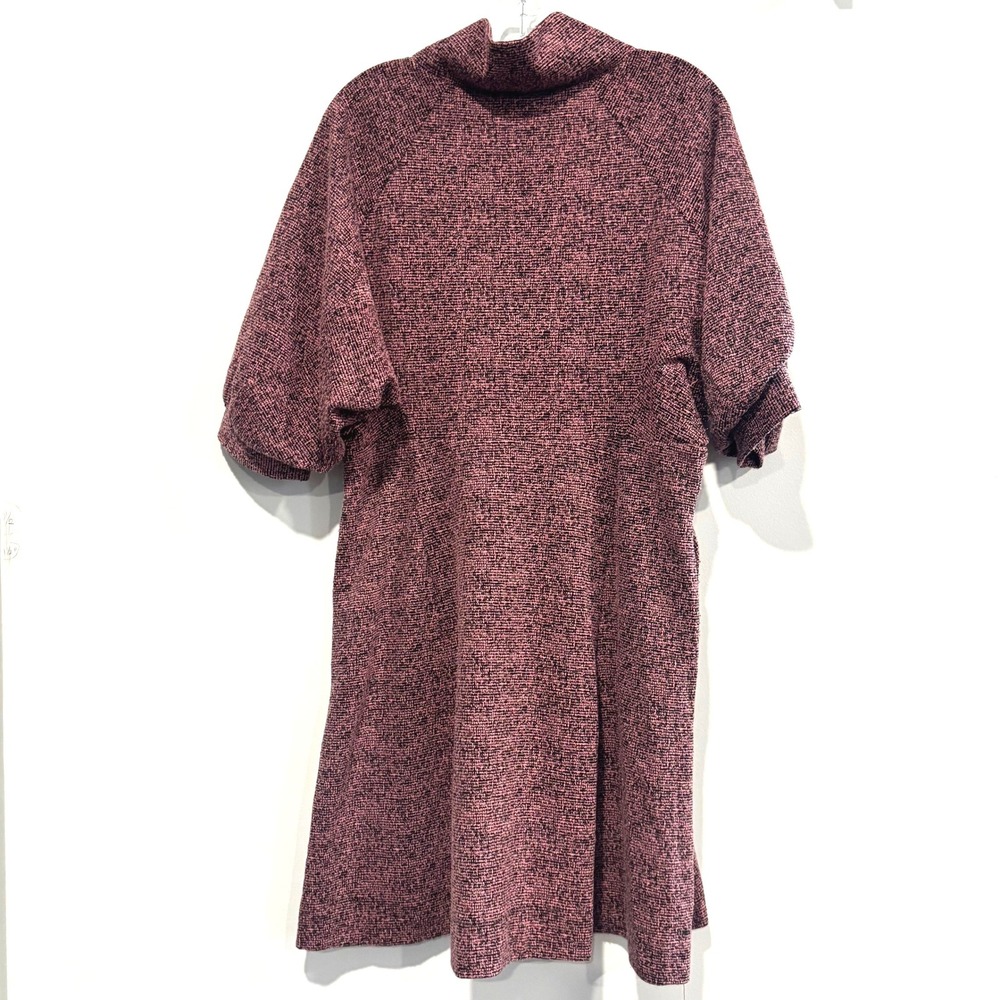 Maeve Eden Sweater Dress PL Puff Sleeve Marl Mock Neck Dark Romance Goth 21925